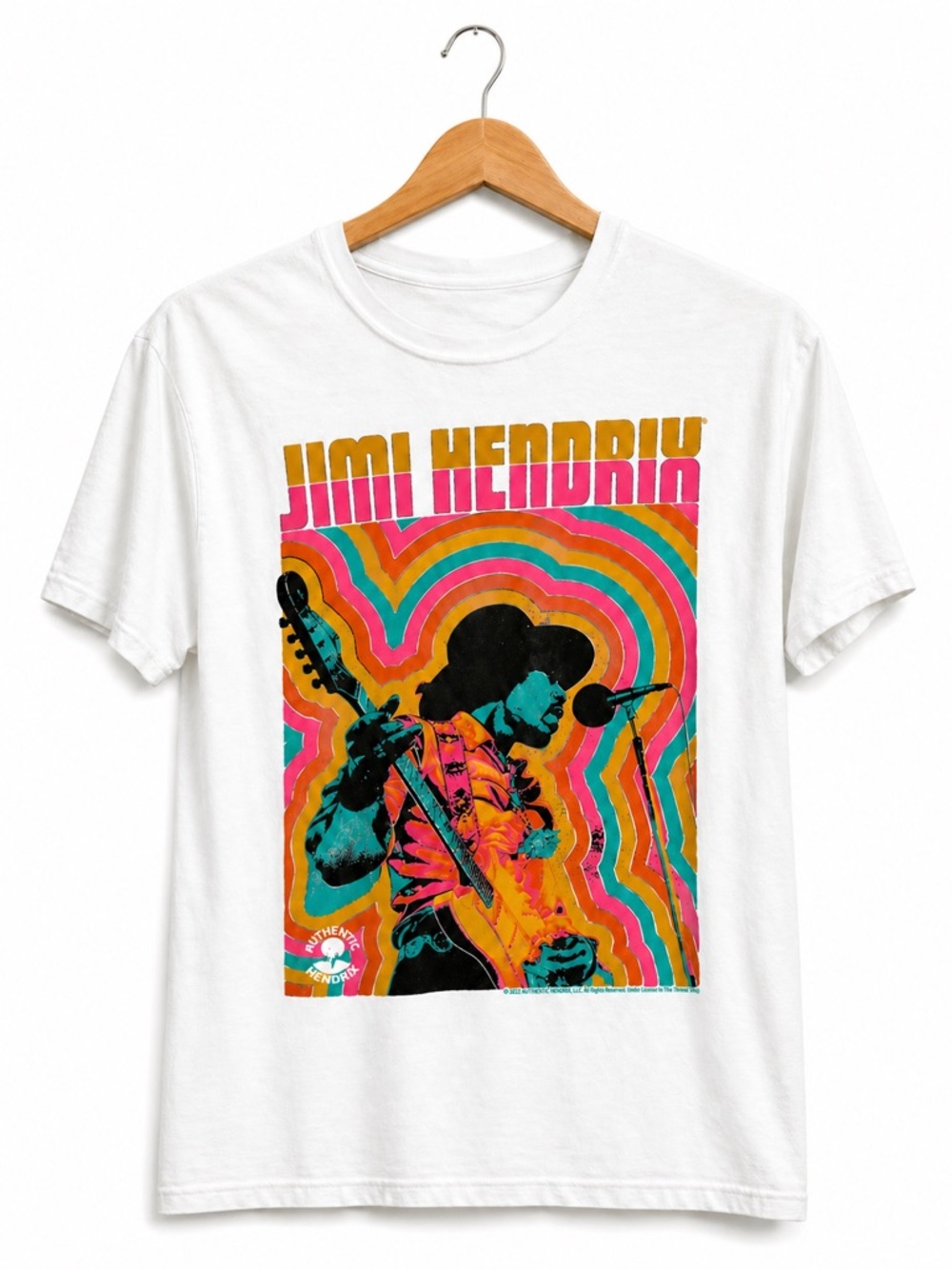 Jimi Hendrix Psychedelic Graphic Tee Rock Band Shirt Small